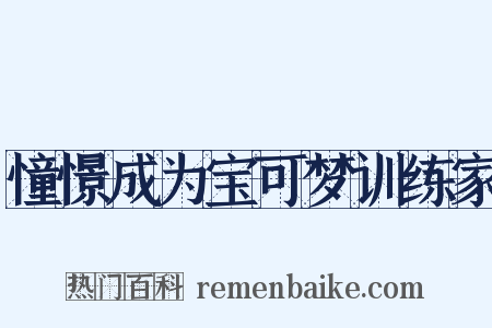 憧憬成为宝可梦训练家是什么意思的图片